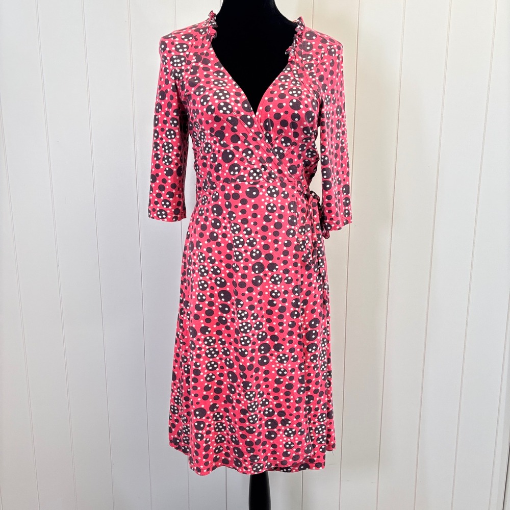 Avoca Anthology Women Mod Polka Dot Wrap Around Dress Size 4 Preppy Rockabilly